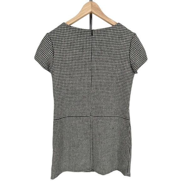 Gap Premium Recycled Wool Houndstooth Cap Sleeve Shift Dress size 6 Black White - Picture 6 of 11